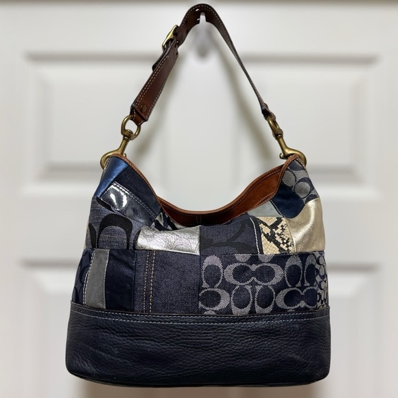 Vintage 2006 Coach Patchwork Hobo Bag | Style 1003 | Denim/Leather Mix ✨ - Picture 1 of 11